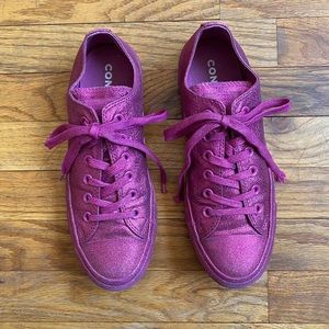 Hot Pink Glitter Converse Lowtops